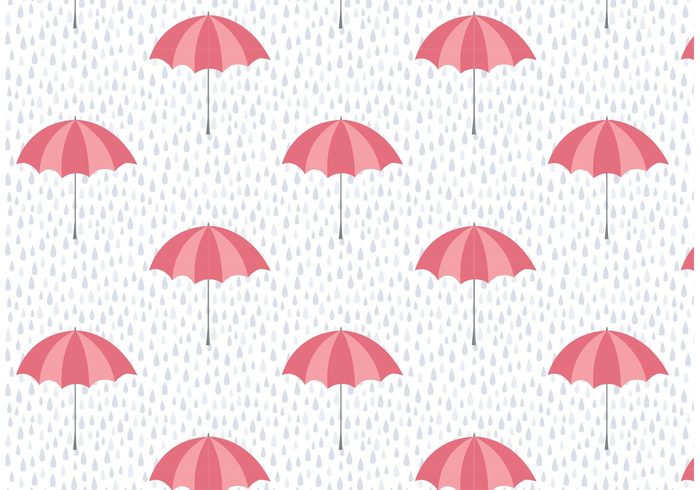 700x490 Umbrella And Rain Vector Pattern