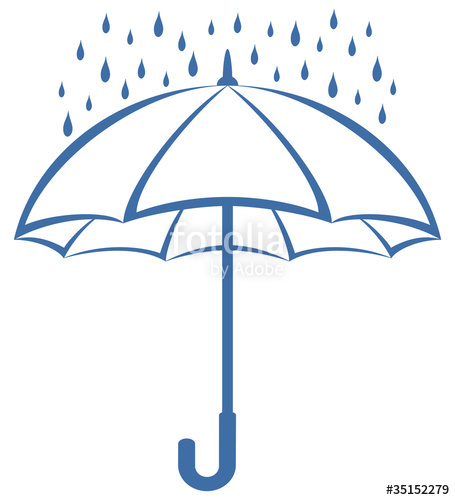455x500 Umbrella And Rain, Pictogram Stock Image And Royalty Free Vector