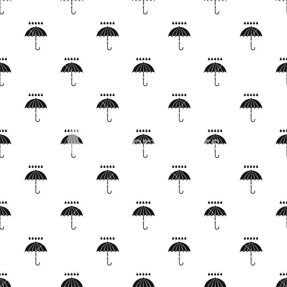 1000x1000 Umbrella And Rain Pattern Simple Illustration Of Umbrella