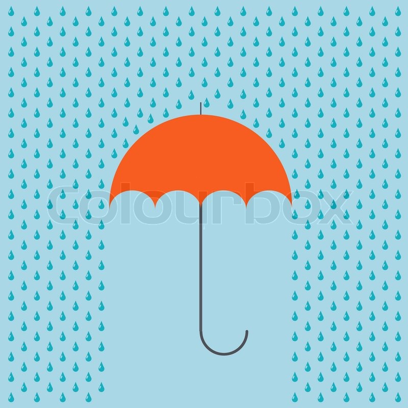 800x800 Vector Modern Umbrella With Rain Stock Vector Colourbox