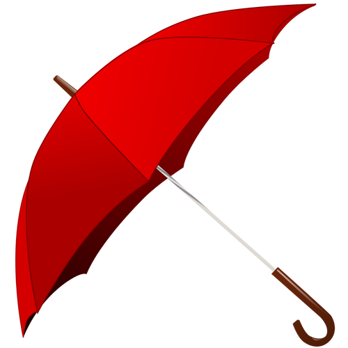 Open Red Umbrella Vector Image 500x500 Open Red Umbrella Vector Image