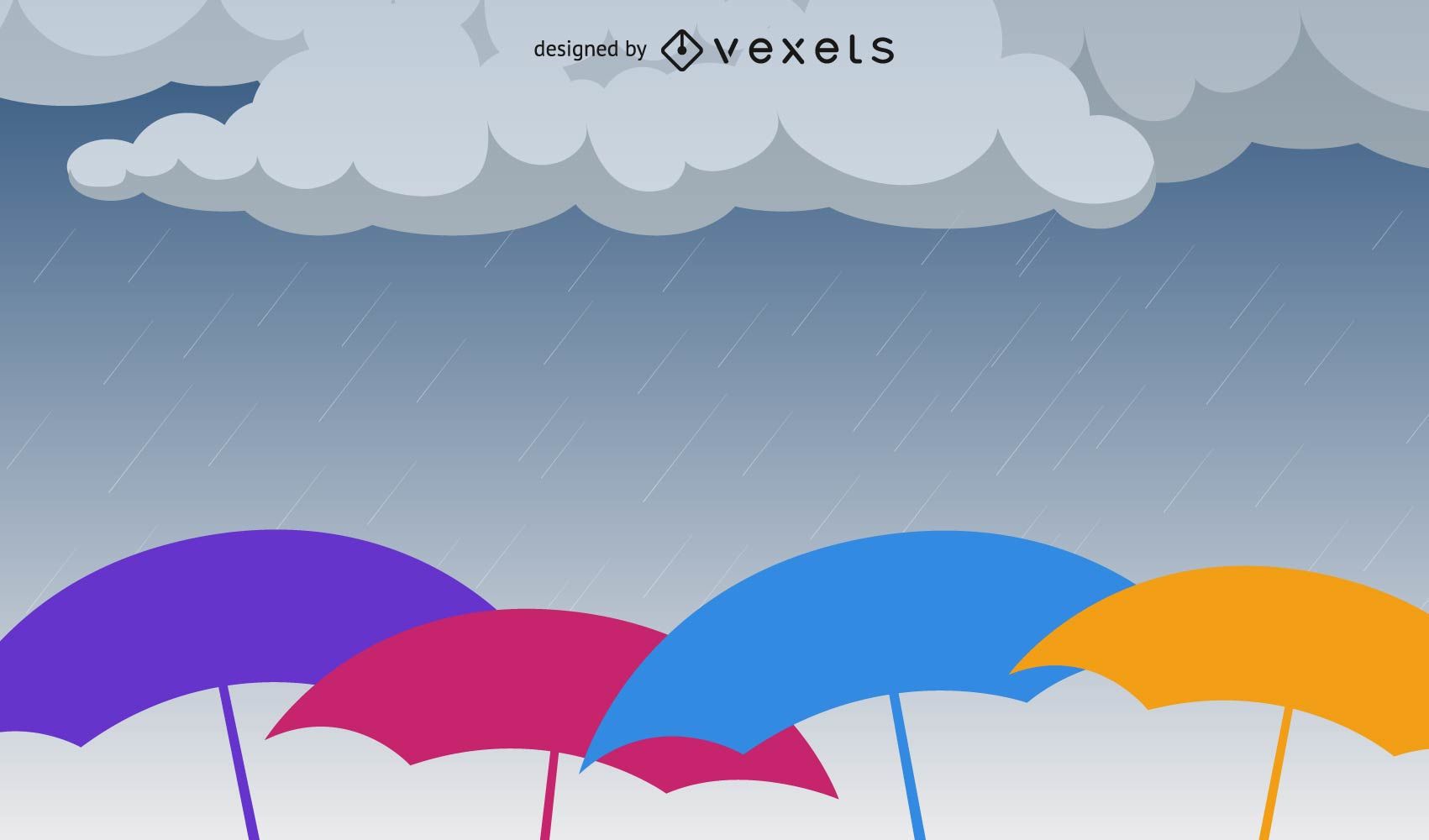 Raining Umbrella Vector 1701x1000 Raining Umbrella Vector