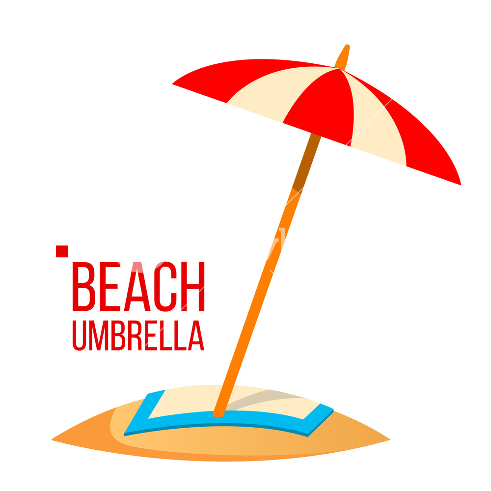 Beach Umbrella Vector Sand Beach Summer Vacation Isolated Flat 1000x1000 Beach Umbrella Vector Sand Beach Summer Vacation Isolated Flat