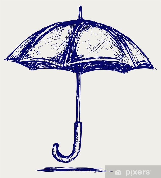 Umbrella Vector Sketch Wall Mural 636x700 Umbrella Vector Sketch Wall Mural