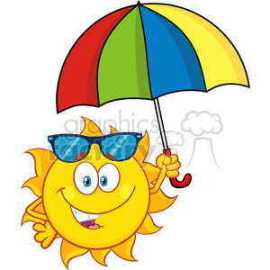 Cute Sun Cartoon Mascot Character Holding A Umbrella Vector 300x300 Cute Sun Cartoon Mascot Character Holding A Umbrella Vector