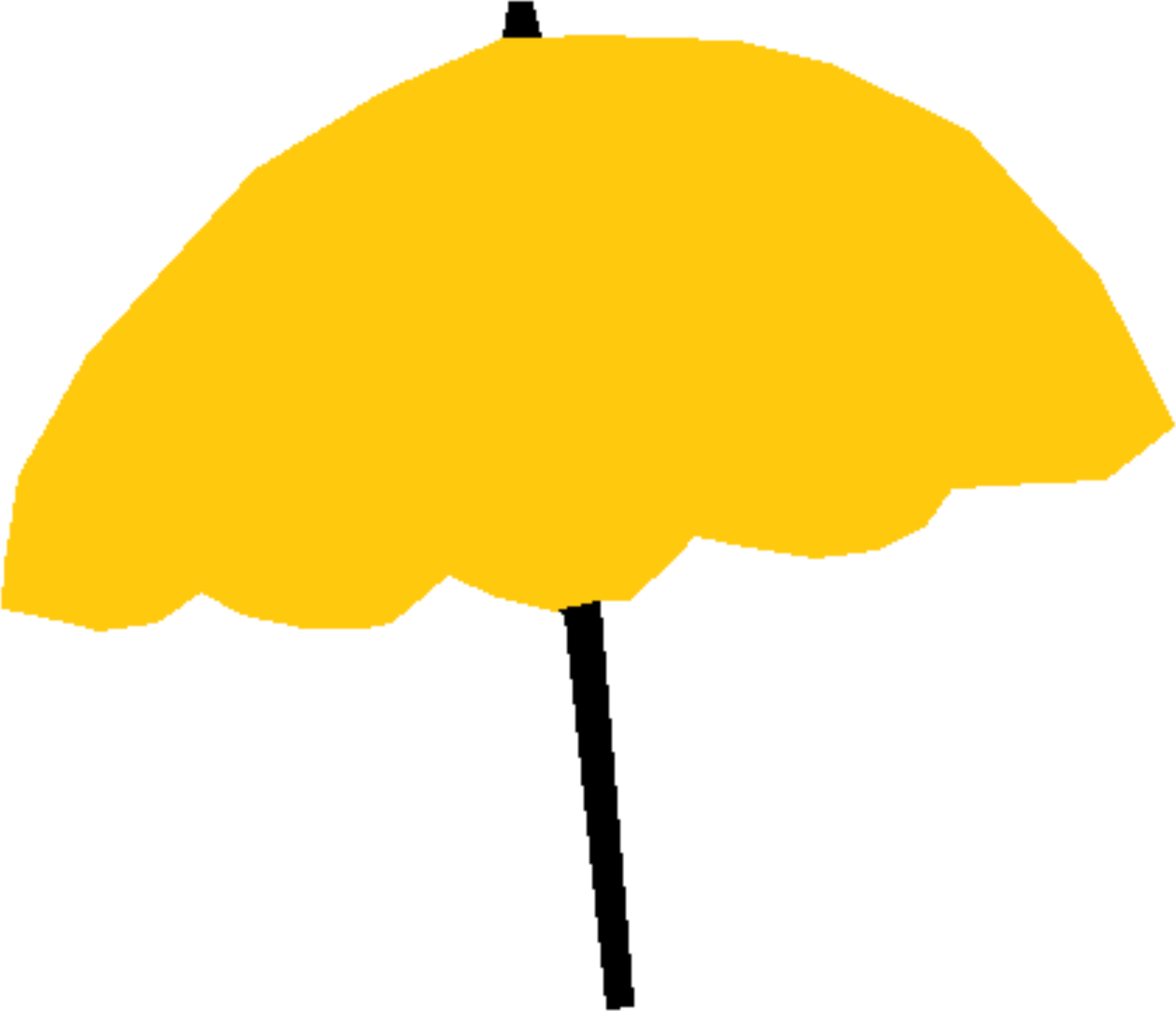 2225x1912 Yellow Umbrella Vector Clipart Image