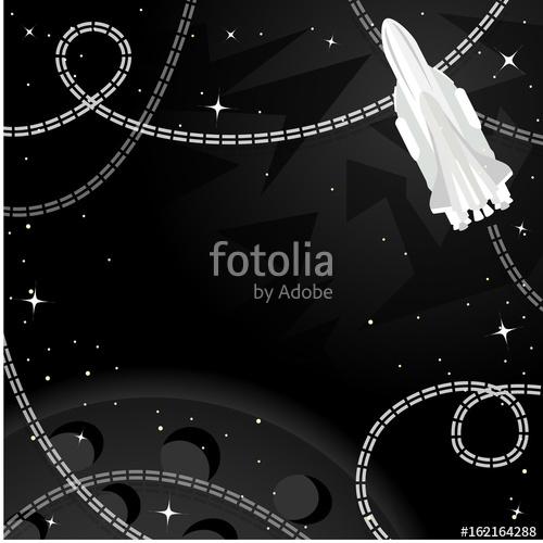 500x500 Spaceship, Uncharted Planet And Space For Text Stock Image