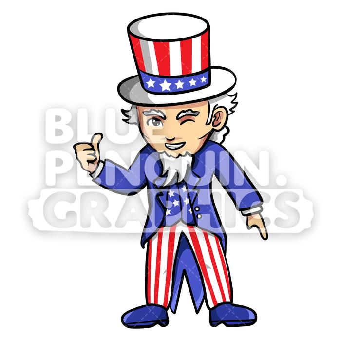 700x700 Uncle Sam Giving A Thumbs Up Vector Cartoon Clipart Illustration