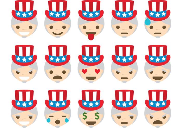 700x490 Uncle Sam Vector Emoticons Stock Images