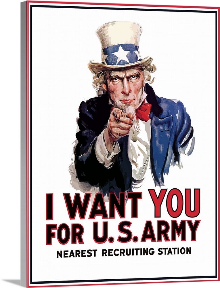 765x1000 Digitally Restored Vector War Propaganda Poster Uncle Sam Vintage