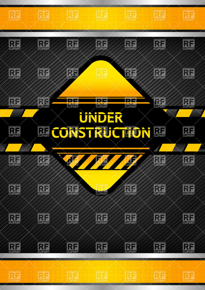 848x1200 Under Construction Sign And Striped Tape Vector Image