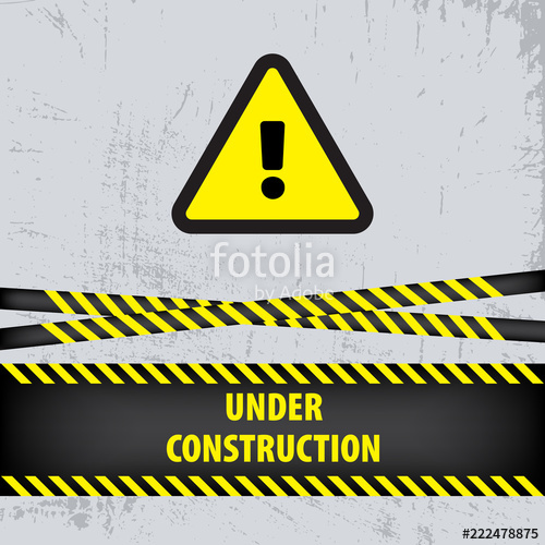 500x500 Under Construction Sign On Gray Ground Background Vector