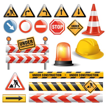 450x450 Set Of Signs And Symbols Under Construction Vector Illustration
