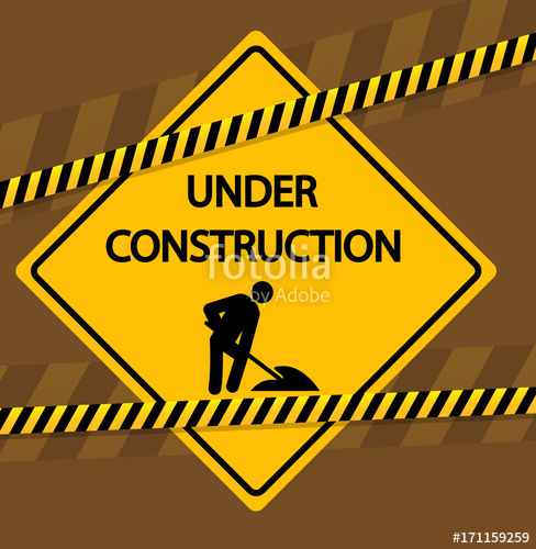 488x500 Under Construction Vector Banner Stock Image And Royalty Free