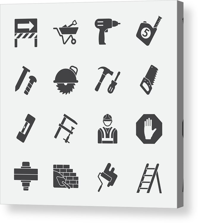 666x750 Under Construction Vector Icon Acrylic Print