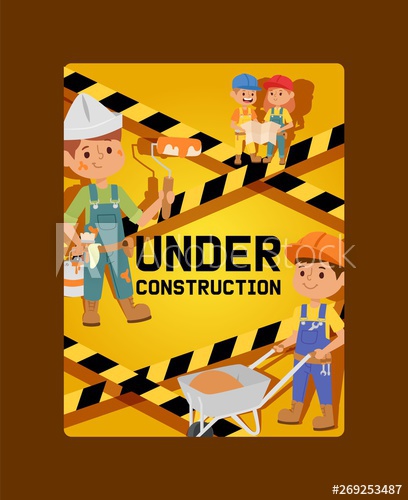 408x500 Under Construction Vector Constructor Children Builder Character