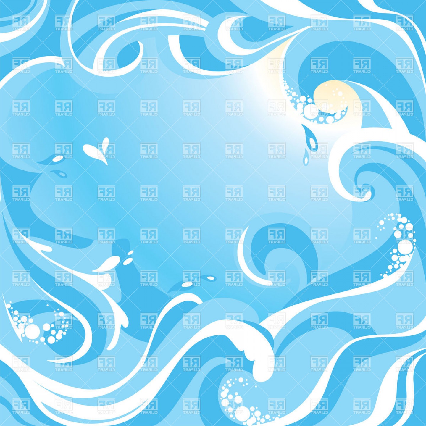 1440x1440 Abstract Water Background With Sea Waves Vector Clipart Savoyuptown