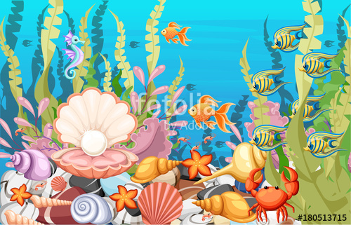 500x321 Under The Sea Vector Background Marine Life Landscape