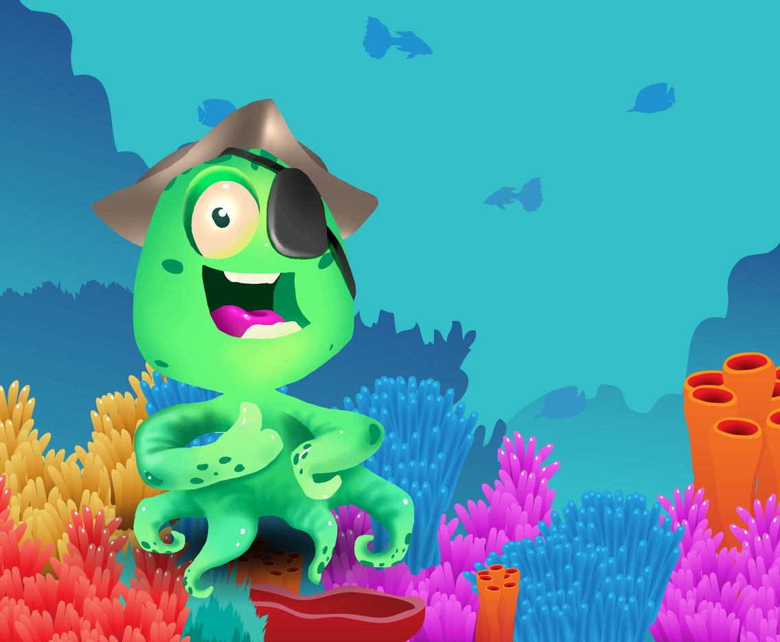 1136x936 Cartoon Octopus Under The Sea Vector Vector Art Graphics