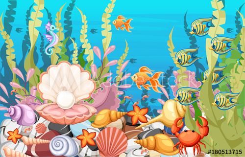 500x321 Under The Sea Vector Background Marine Life Landscape