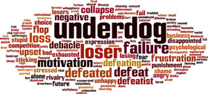 300x136 Underdog Word Cloud Concept Vector Illustration Royalty Free