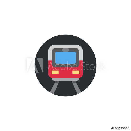 500x500 Metro Passenger Train, City Transport, Subway, Underground Vector