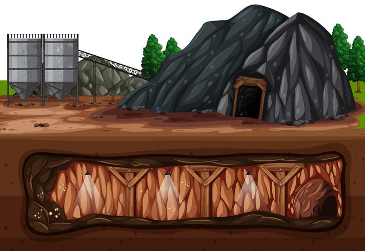 712x490 A Coal Mine Above And Underground