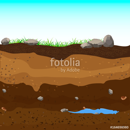 500x500 Underground Layers Of Earth, Groundwater,layers Of Grass Vector