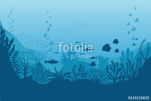 Sea Underwater Background Ocean Bottom With Seaweeds Vector 500x334 Sea Underwater Background Ocean Bottom With Seaweeds Vector