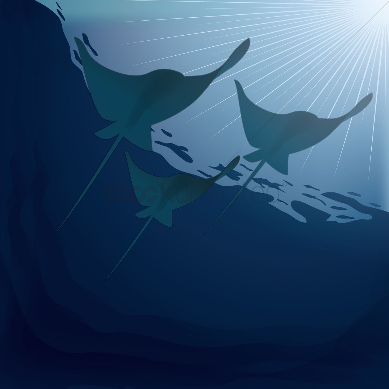 Manta Ray Underwater Vector Image 1300x1300 Manta Ray Underwater Vector Image