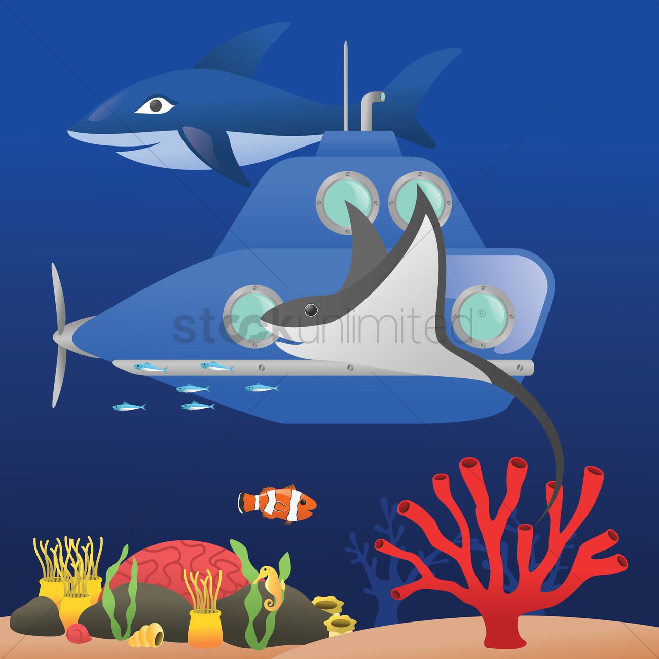 Free Submarine Underwater Vector Image 1300x1300 Free Submarine Underwater Vector Image