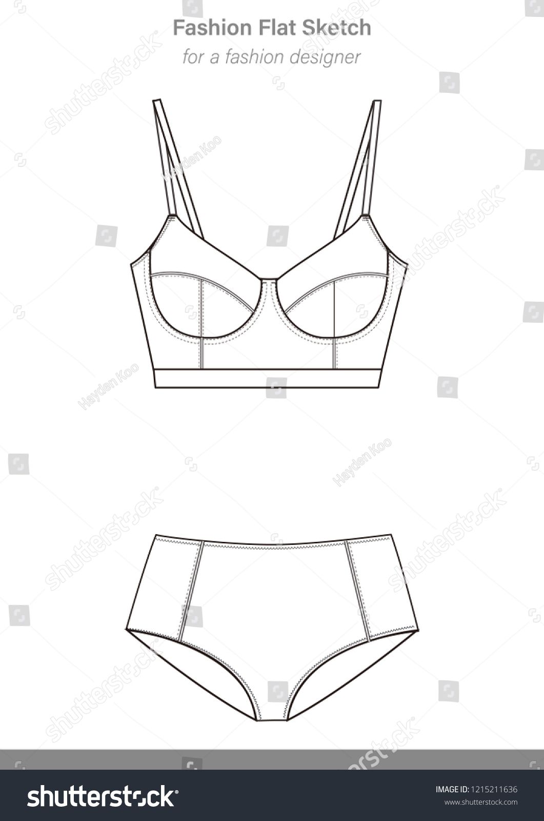 1061x1600 Underwear Vector Images Illustrator Template Technical Drawing