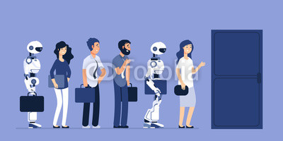 400x200 Robots And People Unemployment Android And Man Competition