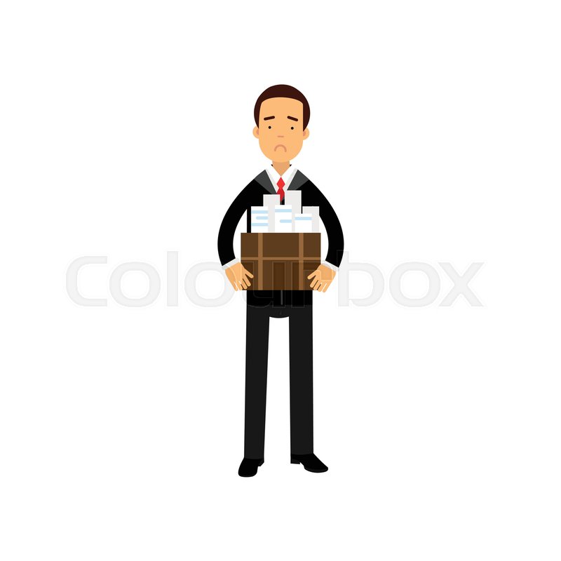 800x800 Unhappy Businessman Character Leaving Stock Vector Colourbox