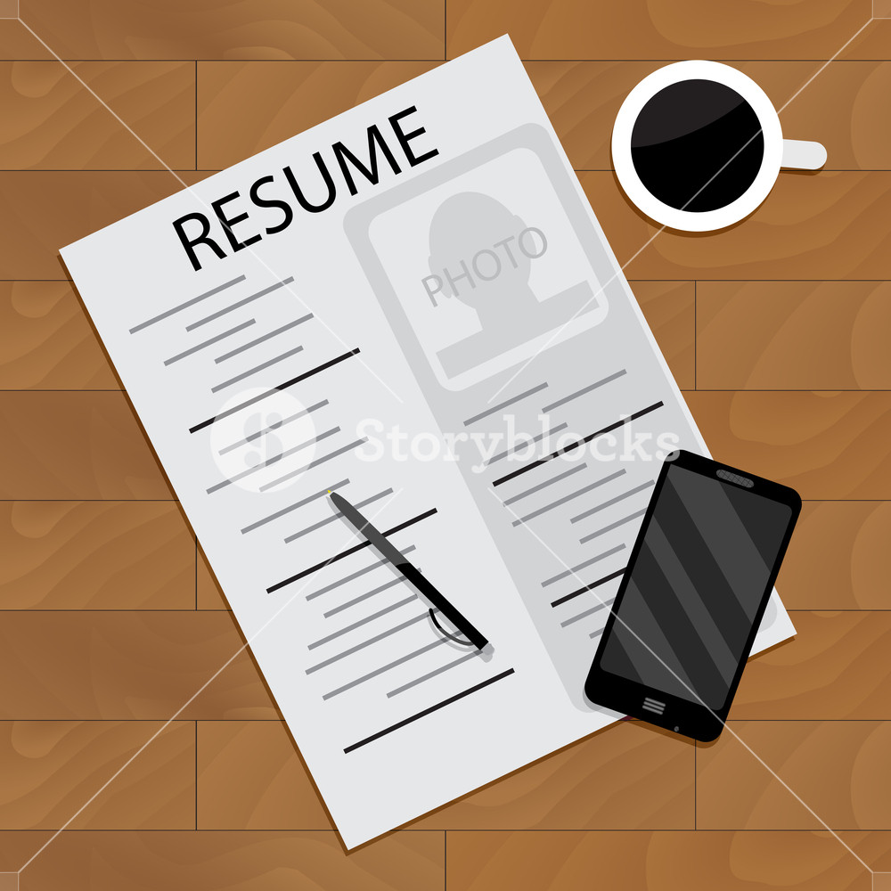 1000x1000 Hired And Employment View, Unemployment Wood Table, Vector