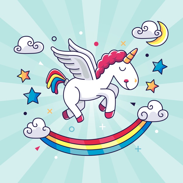 626x626 Hand Drawn Kawaii Unicorn Background Vector Free Download