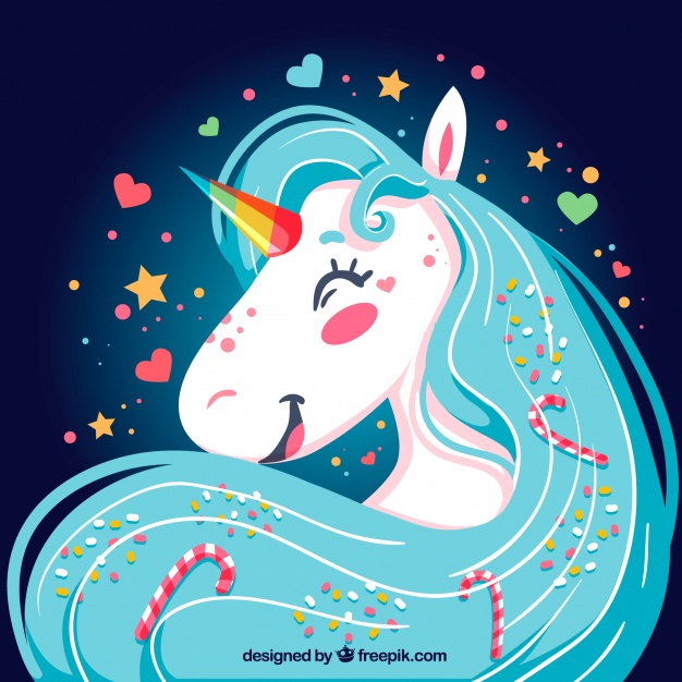 626x626 Bright Happy Unicorn Background Vector Free Download