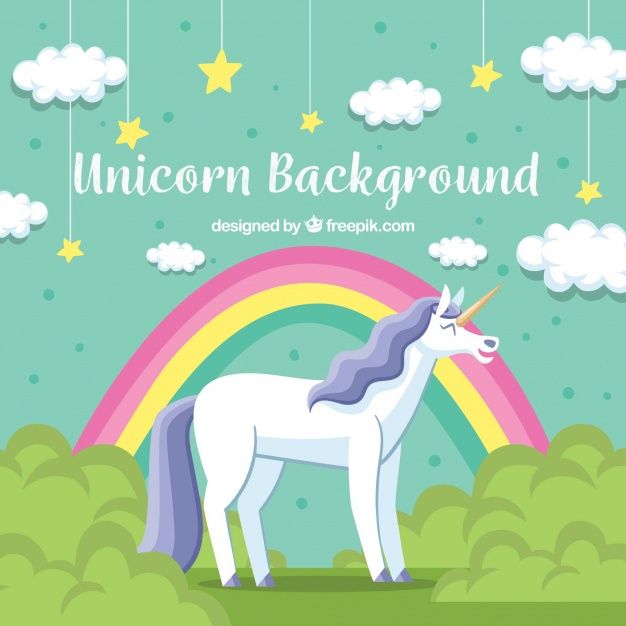 626x626 Unicorn Background With Rainbows And Clouds Free Vector Freepik