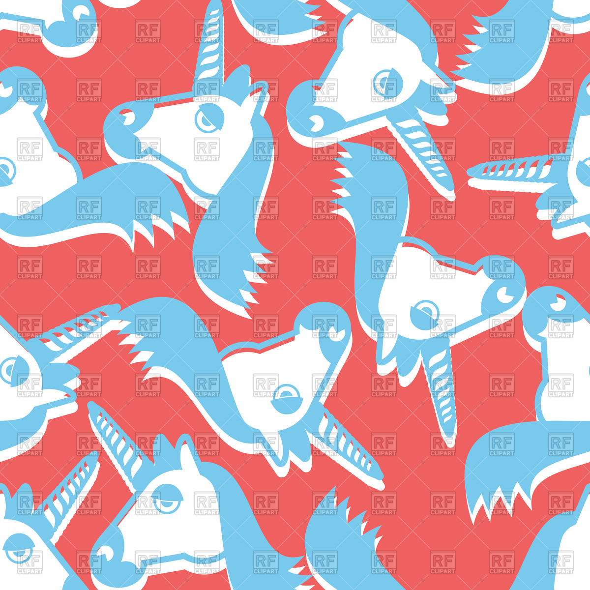 1200x1200 Unicorn Seamless Pattern Head Of Fantastic Animal Background