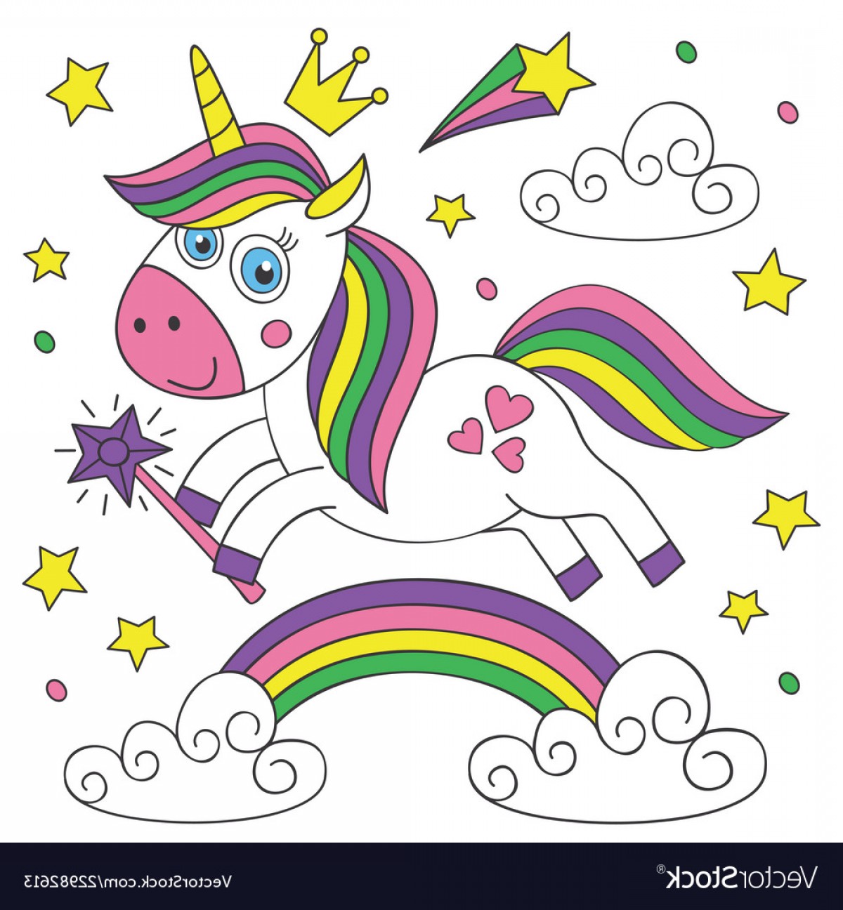 1200x1296 Cute Magical Unicorn On White Background Vector Cqrecords