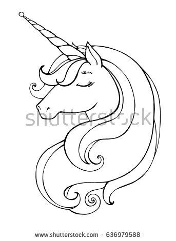 Unicorn Magical Animal Vector Artwork Black And White Coloring 343x470 Unicorn Magical Animal Vector Artwork Black And White Coloring
