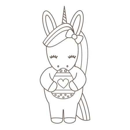 Cute Cartoon Black And White Vector Illustration Easter Unicorn 450x450 Cute Cartoon Black And White Vector Illustration Easter Unicorn