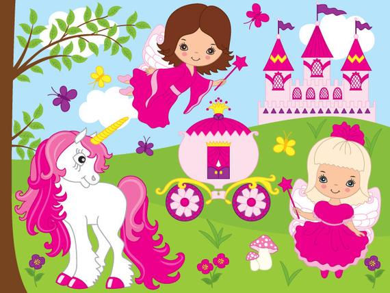 570x428 Fairy Unicorn Clipart Digital Vector Fairy Unicorn Etsy