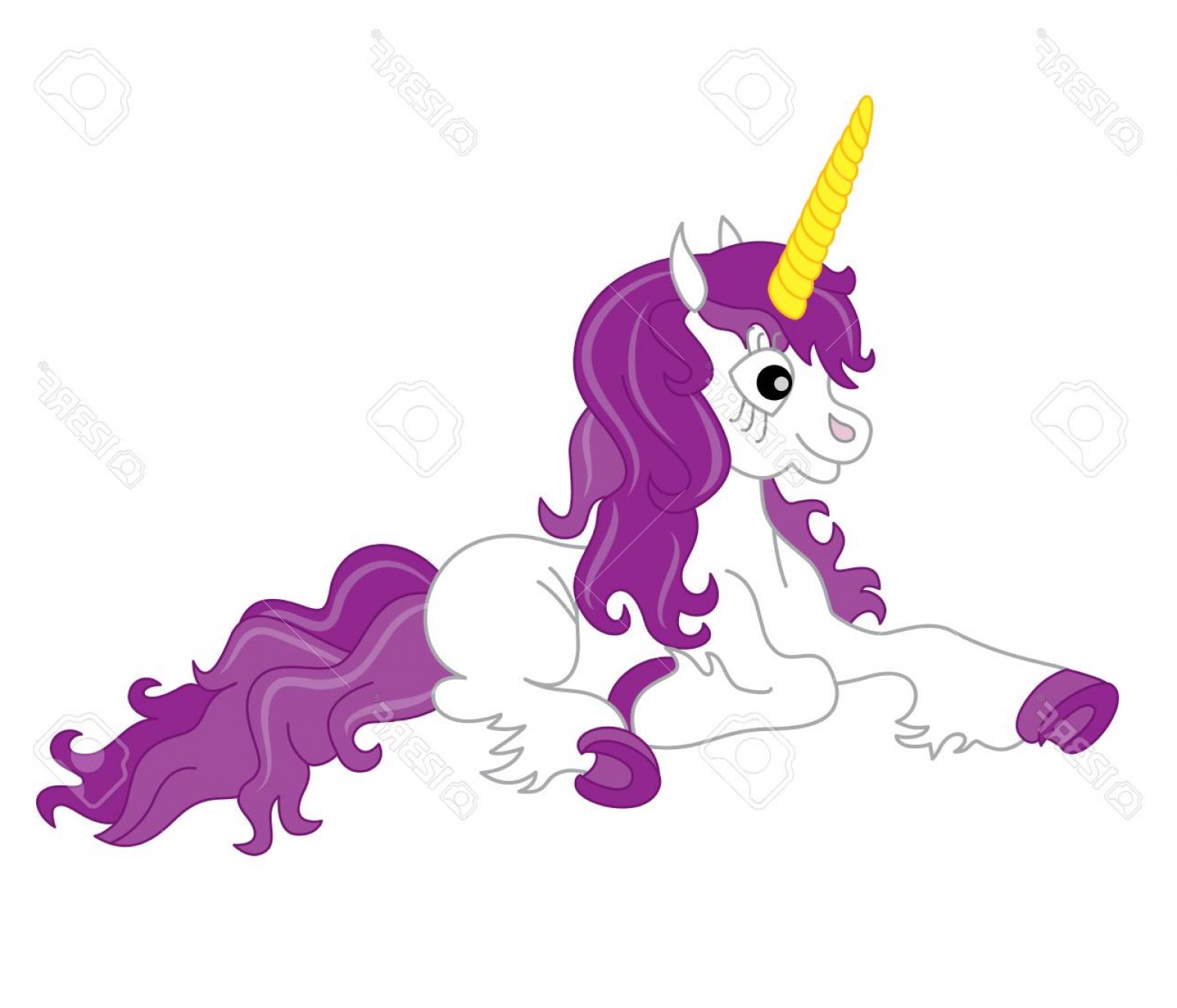 1560x1336 Photostock Vector Vector Cute Unicorn With Purple Mane Unicorn