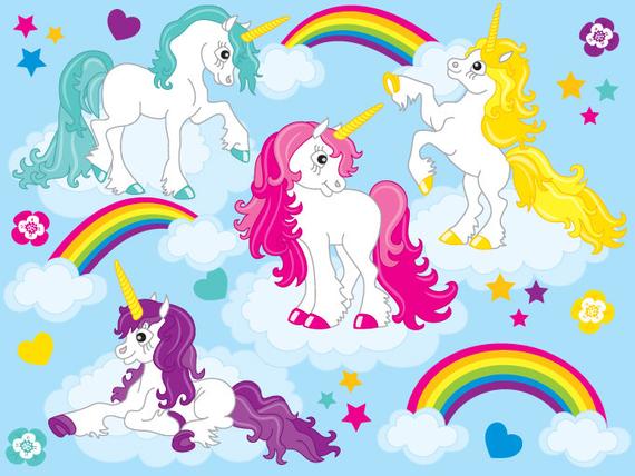 570x428 Unicorn Clipart Cute Unicorn Clipart Unicorn Clip Art Etsy