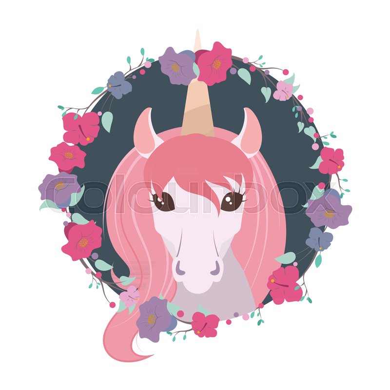 Beautiful Unicorn With Floral Crown Stock Vector Colourbox 800x800 Beautiful Unicorn With Floral Crown Stock Vector Colourbox