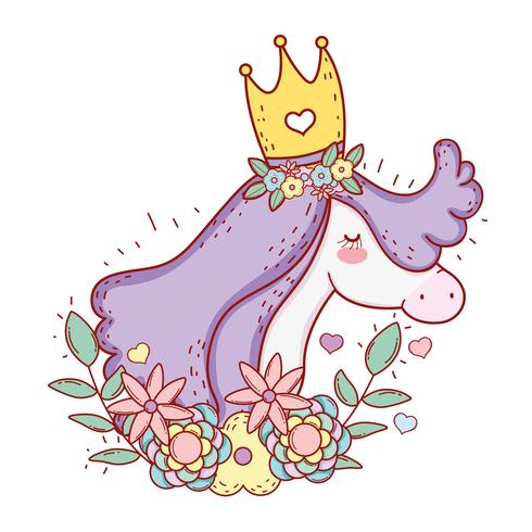 Unicorn Wearing Crown With Flowers And Leaves Plants 490x490 Unicorn Wearing Crown With Flowers And Leaves Plants