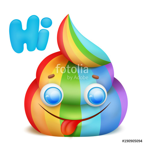 Cartoon Unicorn Rainbow Poo Emoji Character Stock Image 500x500 Cartoon Unicorn Rainbow Poo Emoji Character Stock Image