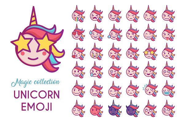 Cute Unicorn Emoji In Vector 600x400 Cute Unicorn Emoji In Vector