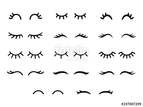 500x375 Vector Unicorn Eyelashes Cartoon Animal Eyes Closed Woman Eyes
